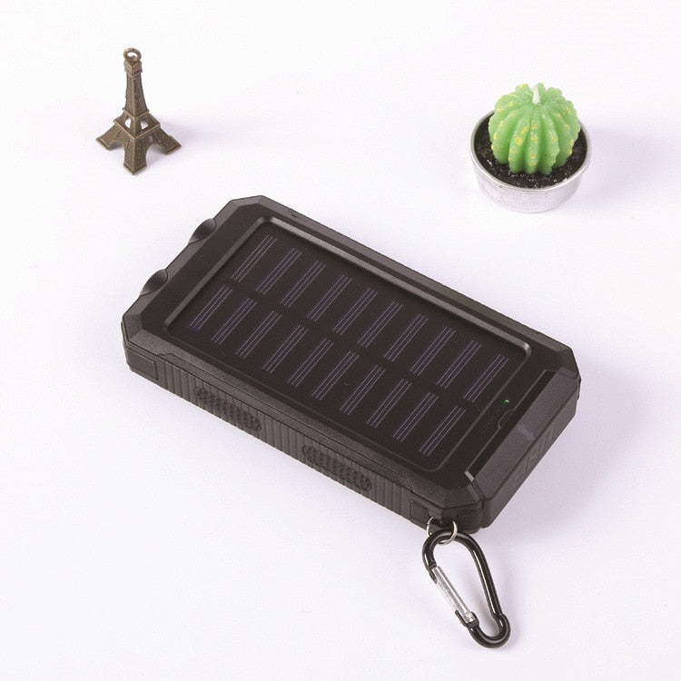 20000mAh Portable Solar Power Bank Charging Poverbank Three defenses External Battery Charger Strong LED Light Double USB Power