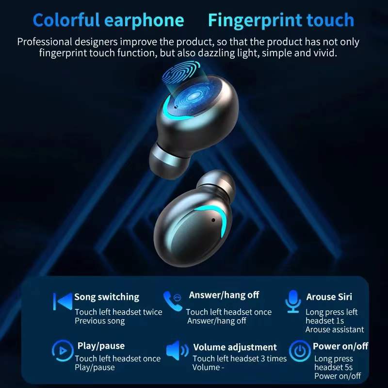 F9-5 TWS Earphone Bluetooth 5.1 Wireless Headphone Hearing Aid Waterproof Earbuds Headset Handfree With Mic 2200mAh Charging Box